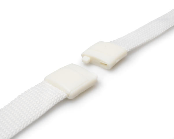 16mm White Tubular Flexiweave Breakaway Lanyards with attached Mini Yoyo Card Reel & Clear Vinyl Strap (Pack of 50)
