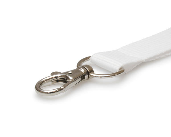20mm Recycled White Lanyards with Flat Breakaway and Metal Trigger Clip (Pack of 100)