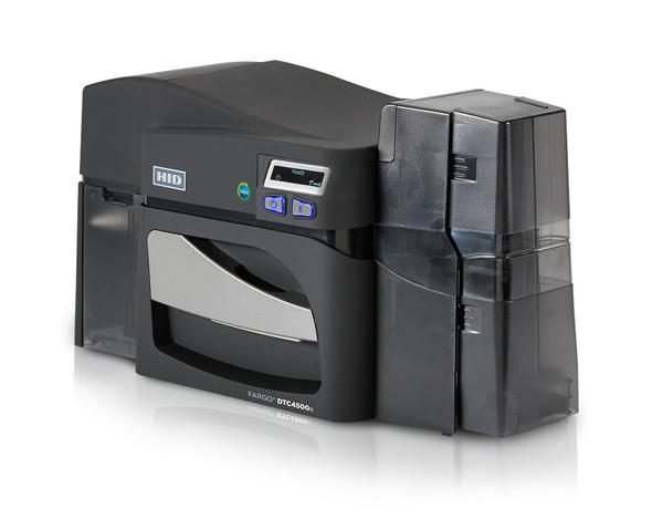 Fargo DTC4500e ID Card Printer with Mag Stripe  OMNIKEY 5121 Smart iCLASS & MIFARE Encoders (Single-Sided)