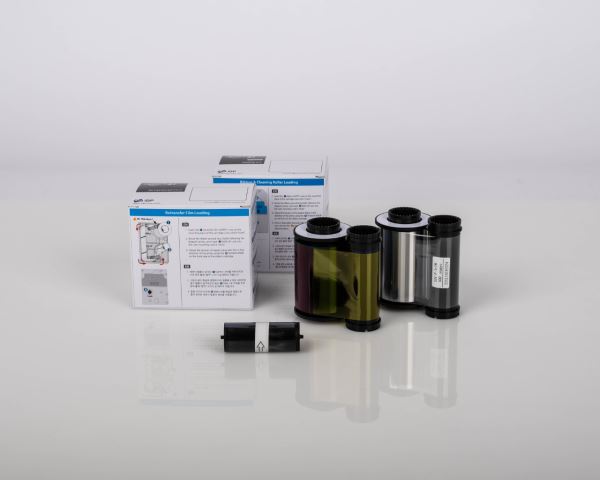 IDP Smart 653547 YMCK Ribbon & Retransfer Film Set (500 prints)