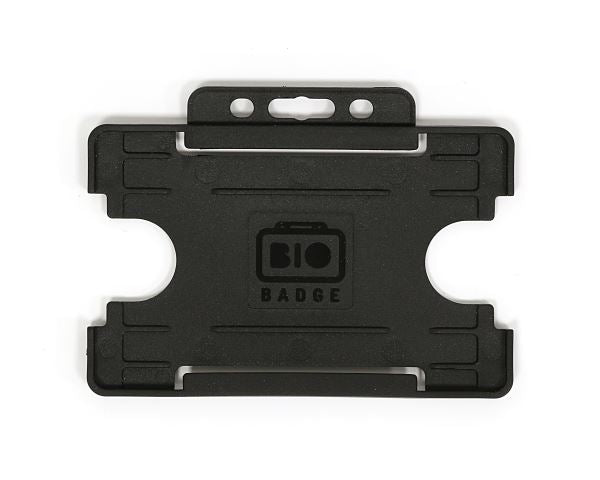 Black Single-Sided BioBadge Open Faced ID Card Holders - Landscape (Pack of 100)
