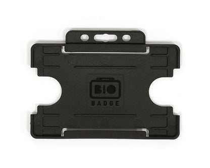 Black Single-Sided BioBadge Open Faced ID Card Holders - Landscape (Pack of 100)