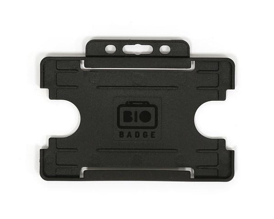 Black Single-Sided BioBadge Open Faced ID Card Holders - Landscape (Pack of 100)